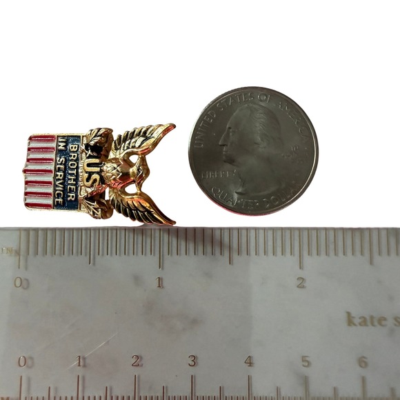 Vintage Coro WWII Sterling Sweetheart Pin Brother In Service Eagle Shield Brooch - Picture 4 of 7